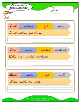 ü sesi Çalışma Sayfaları